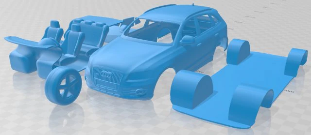 audi q5 2009 printable car 3D Print Model .c4d .max .obj .3ds .fbx .stl .blend 