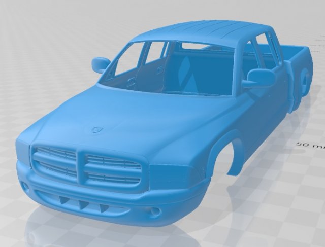 dodge dakota sport quad cab 2000 printable body car Model do druku 3D .c4d .max .obj .3ds .fbx .stl .blend 