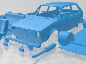volkswagen golf a1 gti 1975 printable car 3D Print Models