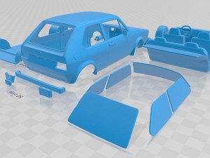 volkswagen golf a1 gti 1975 printable car 3D Print Model
