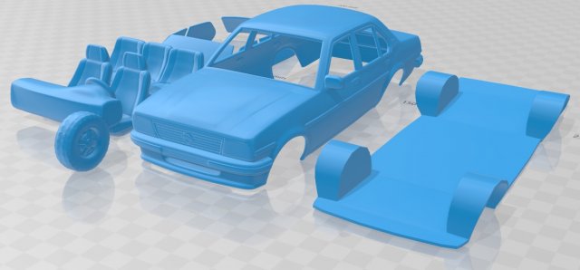 opel ascona berlina 1975 printable car Modèles 3D en vedette .c4d .max .obj .3ds .fbx .stl .blend