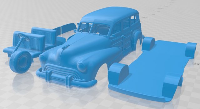 oldsmobile special 66 68 station wagon 1947 printable car 3D Принт Модель .c4d .max .obj .3ds .fbx .stl .blend