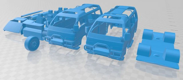 mitsubishi delica star wagon 4wd 1986 printable van 3D Print Model .c4d .max .obj .3ds .fbx .stl .blend 