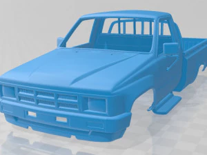 Toyota Hilux DX Long Body 1983 Auto mit druckbarer Karosserie 3D Druckmodell