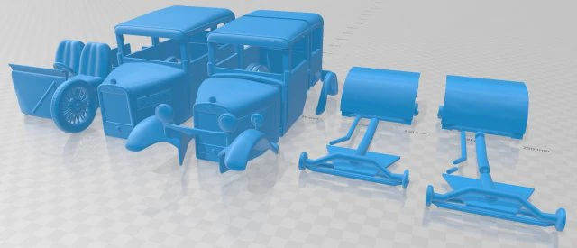 dixi 1928 printable car in separate parts 3D Print Model .c4d .max .obj .3ds .fbx .stl .blend