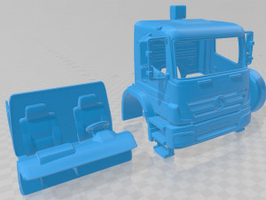 mercedes benz axor 2005 printable cabin truck Modèles 3D en vedette
