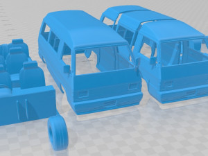mitsubishi delica star wagon 4wd glx 1982 printable van Modello di stampa 3D