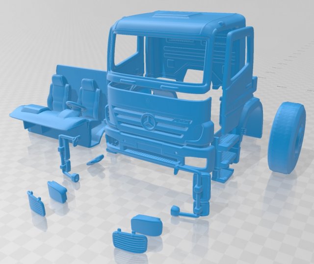 mercedes benz axor 2005 printable cabin truck Modèles 3D en vedette .c4d .max .obj .3ds .fbx .stl .blend 
