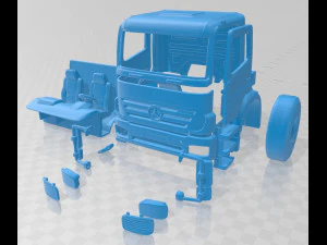 mercedes benz axor 2005 printable cabin truck 3D Print Model