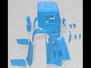 mercedes benz axor 2005 printable cabin truck Modèles 3D en vedette