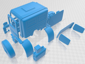 mercedes benz axor 2005 printable cabin truck Modèles 3D en vedette