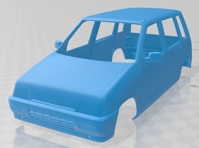 Daewoo Tico 1993 druckbare Karosserie 3D Druckmodell .c4d .max .obj .3ds .fbx .stl .blend 