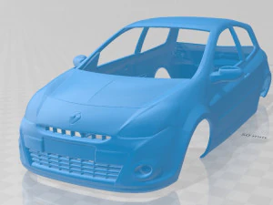 renault clio 3 door 2010 printable body car 3D Print Model