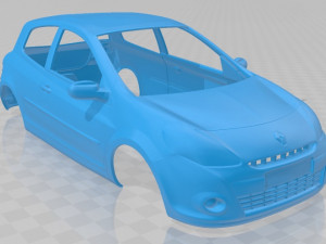 renault clio 3 door 2010 printable body car Modello di stampa 3D