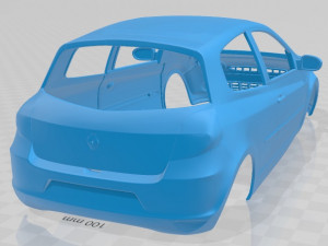 renault clio 3 door 2010 printable body car Modello di stampa 3D