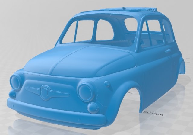 fiat 595 abarth esseesse 1968 printable body car 3Dプリントモデル .c4d .max .obj .3ds .fbx .stl .blend 