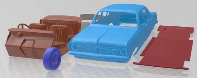 Holden HR Premier 1966 Printable Car 3D-Druckmodell .c4d .max .obj .3ds .fbx .stl .blend 