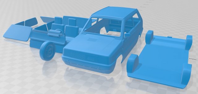 fiat panda 30 1980 printable car 3D प्रिंट मॉडल .c4d .max .obj .3ds .fbx .stl .blend 