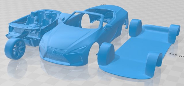 lexus lc 500 convertible 2021 printable car 3D-printmodel .c4d .max .obj .3ds .fbx .stl .blend 