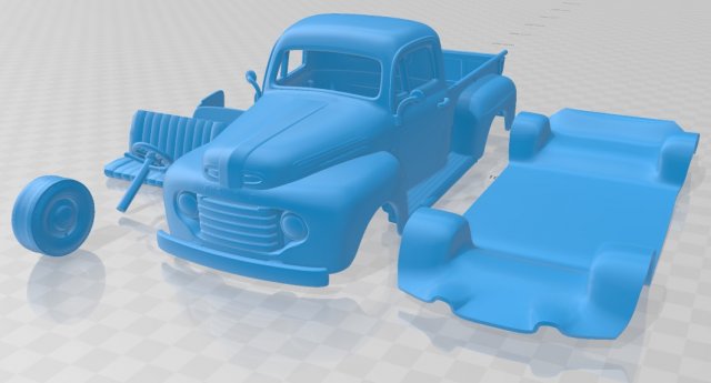 F 1 pickup 1948 printable van 3D 打印模型 .c4d .max .obj .3ds .fbx .stl .blend 