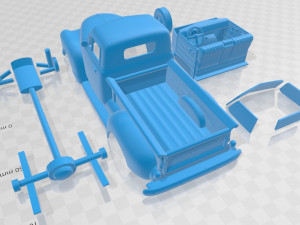 chevrolet pickup 1950 printable van Modelo de impresión 3D