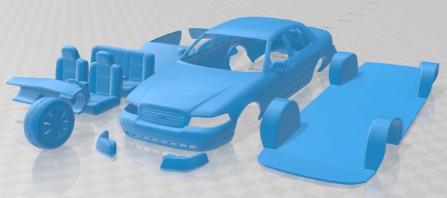 crown victoria 2005 printable car 3D Baskı Modeli .c4d .max .obj .3ds .fbx .stl .blend 