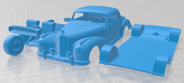 mercedes benz 300 w188 s coupe 1951 printable car Modello di stampa 3D .c4d .max .obj .3ds .fbx .stl .blend 