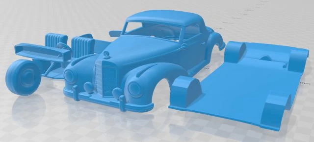 mercedes benz 300 w188 s coupe 1951 printable car 3D Print Model .c4d .max .obj .3ds .fbx .stl .blend 
