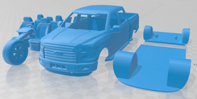 f 150 super crew cab xlt 2014 printable car 3D प्रिंट मॉडल .c4d .max .obj .3ds .fbx .stl .blend 
