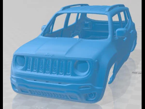 jeep renegade 2019 yazdırılabilir g&ouml;vdeli araba 3D Baskı Modeli