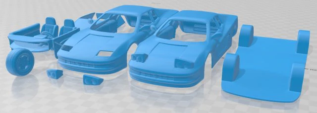 ferrari testarossa 1986 printable car 3D Print Model .c4d .max .obj .3ds .fbx .stl .blend