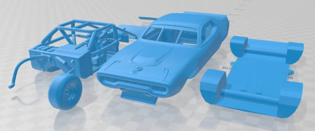 plymouth roadrunner nascar 1971 printable car 3D Print Model .c4d .max .obj .3ds .fbx .stl .blend 