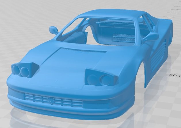 ferrari testarossa 1986 printable body car Modèles 3D en vedette .c4d .max .obj .3ds .fbx .stl .blend 