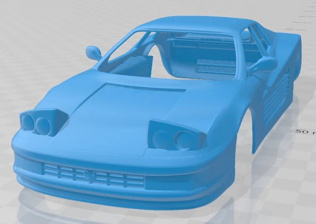 ferrari testarossa 1986 printable body car 3D Print Model .c4d .max .obj .3ds .fbx .stl .blend 