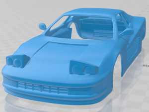 ferrari testarossa 1986 printable body car 3D Print Model
