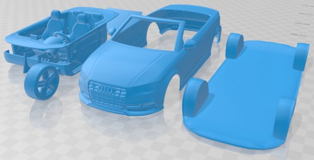 audi s3 cabriolet 2015 printable car 3D-Druckmodell .c4d .max .obj .3ds .fbx .stl .blend 