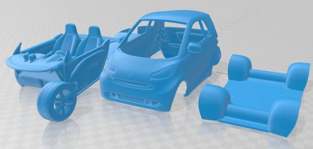 smart fortwo coupe 2011 printable car 3D Print Model .c4d .max .obj .3ds .fbx .stl .blend