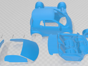 smart fortwo coupe 2011 printable car 3D-printmodel