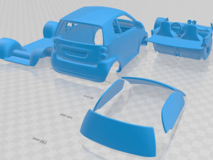 smart fortwo coupe 2011 printable car 3D-printmodel