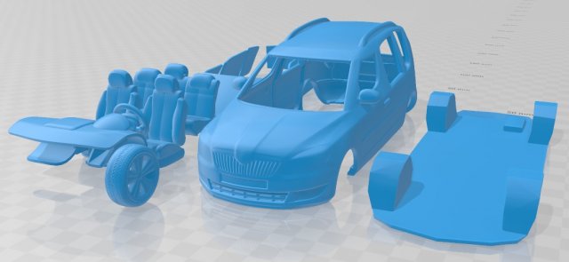 skoda roomster 2011 printable car 3D Принт Модель .c4d .max .obj .3ds .fbx .stl .blend 
