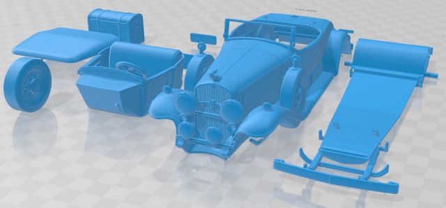 cadillac v16 roadster 1930 printable car 3D Принт Модель .c4d .max .obj .3ds .fbx .stl .blend 