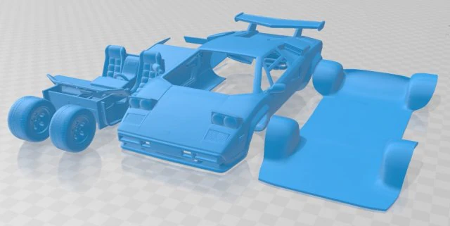 countach 5000 qv 1985 printable car 3D Print Model .c4d .max .obj .3ds .fbx .stl .blend