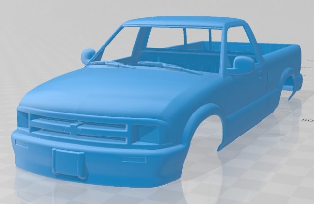 chevrolet s10 single cab 1994 printable body car Modello di stampa 3D .c4d .max .obj .3ds .fbx .stl .blend 