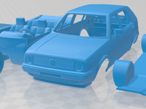 volkswagen golf mk2 5 door 1983 printable car 3D Print Model