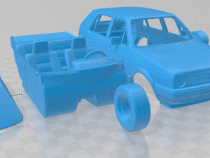 volkswagen golf mk2 5 door 1983 printable car 3D Print Model