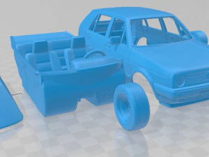 volkswagen golf mk2 5 door 1983 printable car 3D Print Model