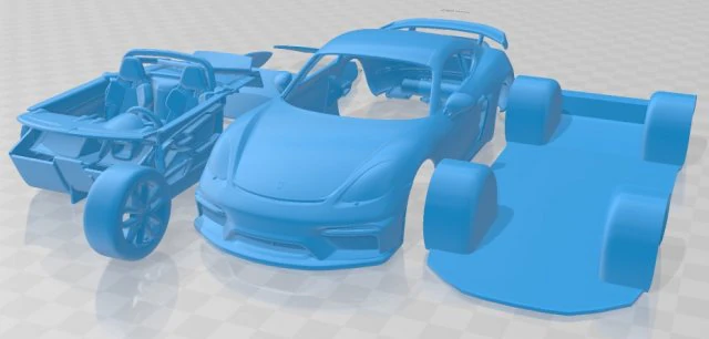 porsche 718 cayman gt4 2020 printable car 3D Print Model .c4d .max .obj .3ds .fbx .stl .blend 
