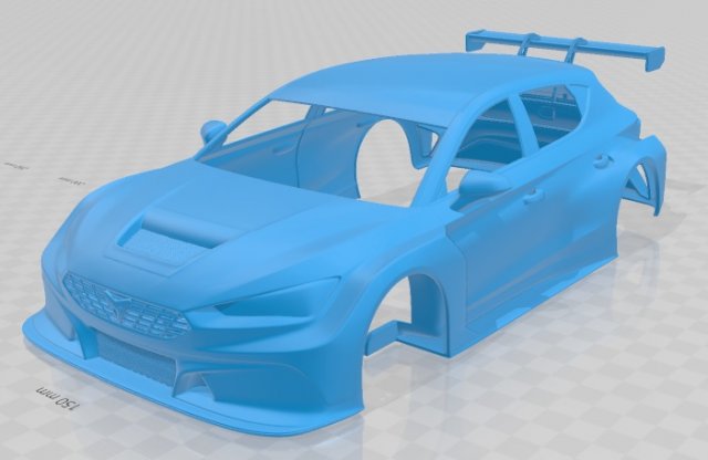 seat leon cupra 2020 competicion printable body car 3D Baskı Modeli .c4d .max .obj .3ds .fbx .stl .blend 