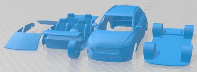 Hyundai kona 2021 printable car 3D Принт Модель .c4d .max .obj .3ds .fbx .stl .blend 