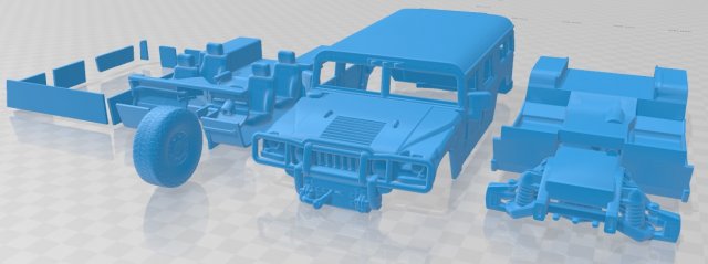 hummer h1 wagon printable car 3D Print Model .c4d .max .obj .3ds .fbx .stl .blend 